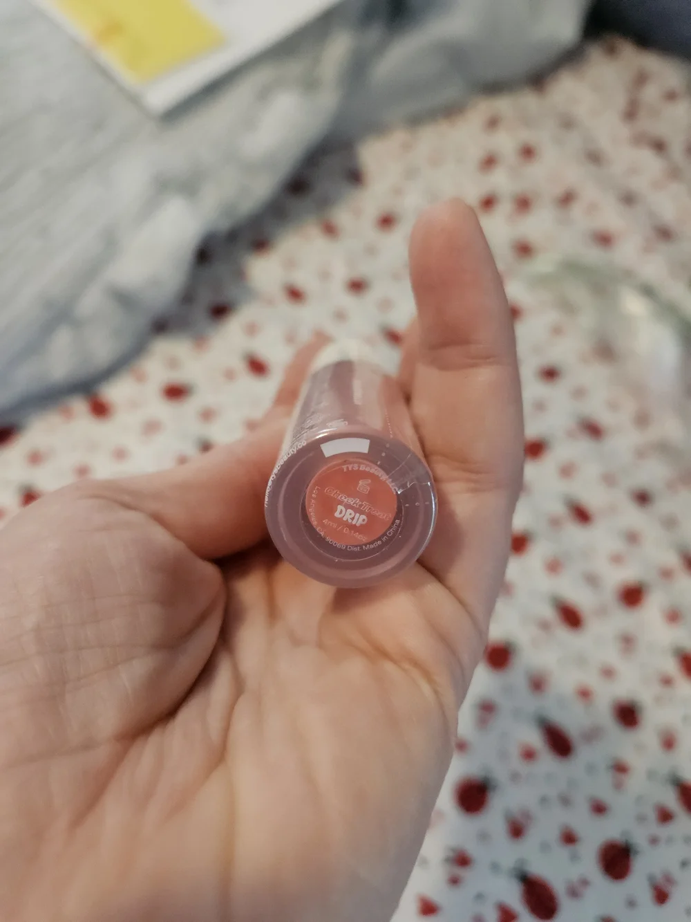 TYS Beauty Liquid Cheek Tint Drip Blush — Dusty Rose Pink and gloss.